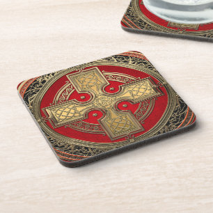 Dessous-de-verre [200] Ancienne Croix du noeud d'or sacré celtique
