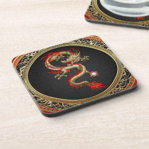 Dessous-de-verre [200] Golden Chinese Dragon Fucanglong