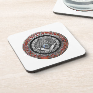Dessous-de-verre [200] Master Mason - Silver Square & Compass