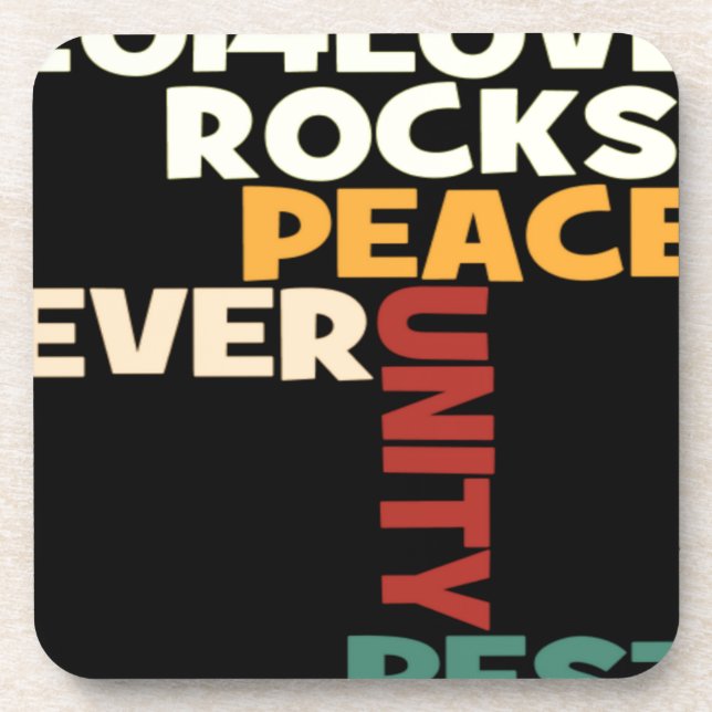 Dessous-de-verre 2014 Love Rocks Peace Art Imprimer (Devant)
