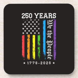 Dessous-de-verre 250 Ans de Drapeau de Fierté LGBT Américain 250e A