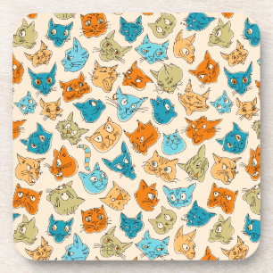 Dessous-de-verre 40 visages de chat et une queue