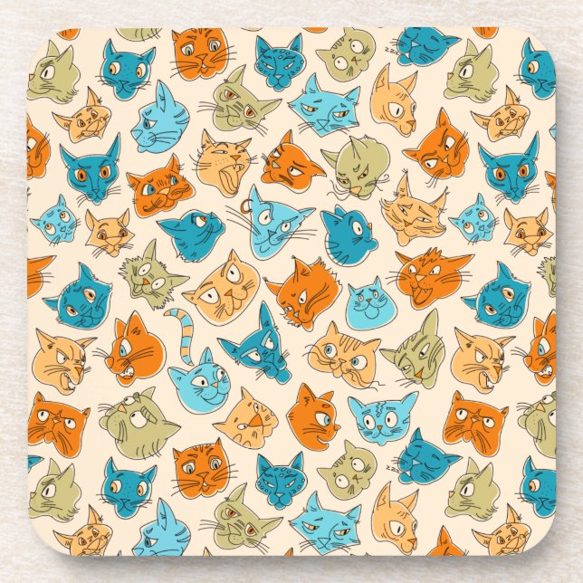 Dessous-de-verre 40 visages de chat et une queue (Devant)