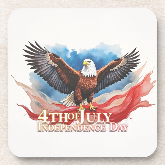 Dessous-de-verre 4 juillet Aigle - Art Patriotique (Devant)