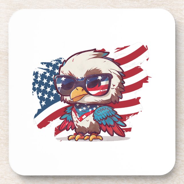 Dessous-de-verre 4 juillet fête de l'indépendance aigles américains (Devant)
