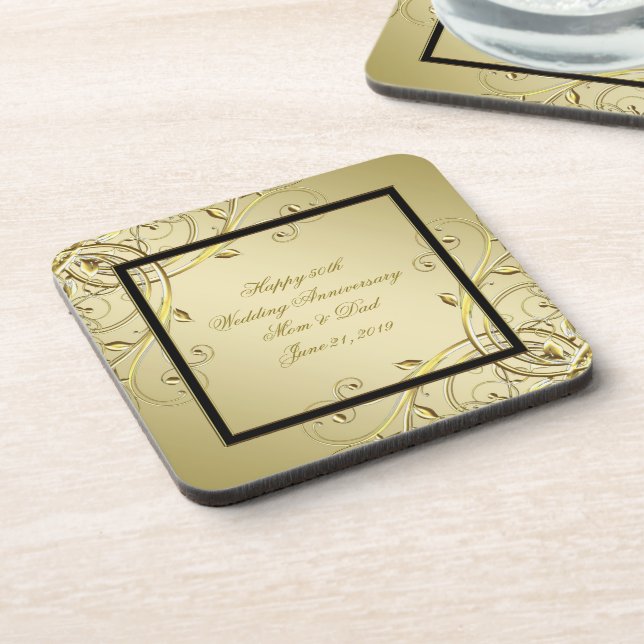 Dessous-de-verre 50e anniversaire du Mariage de l'or (Côté gauche)