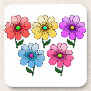 Dessous-de-verre 5 Fleurs de couleur