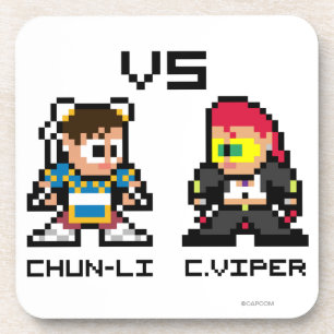 Dessous-de-verre 8bit Chun-Li CONTRE C.Viper