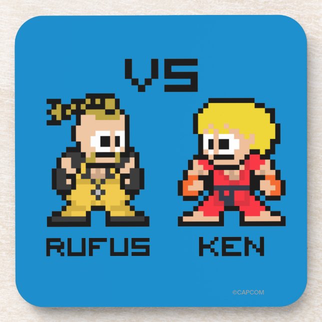Dessous-de-verre 8bit Rufus CONTRE Ken (Devant)