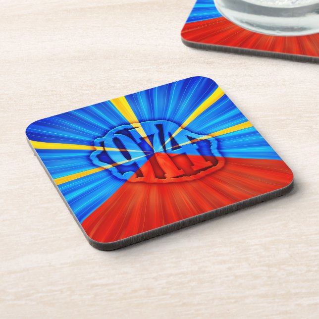 Dessous-de-verre 974 Ile de la Réunion - Drapeau réunionnais (Côté gauche)