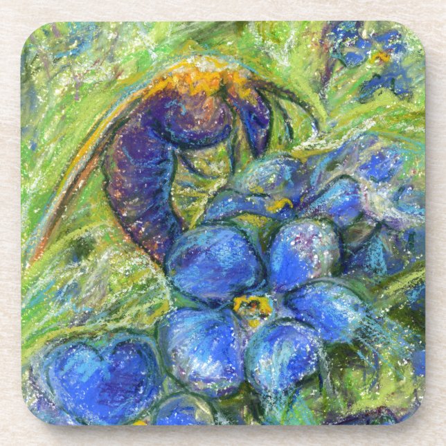 Dessous-de-verre A Bee & Forget-me-not Flowers (Devant)