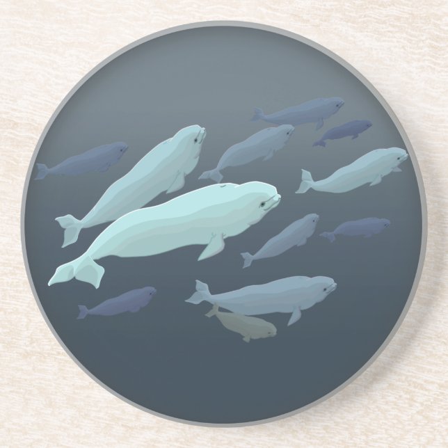 Dessous de verre à boire de béluga baleines Dessou (Devant)