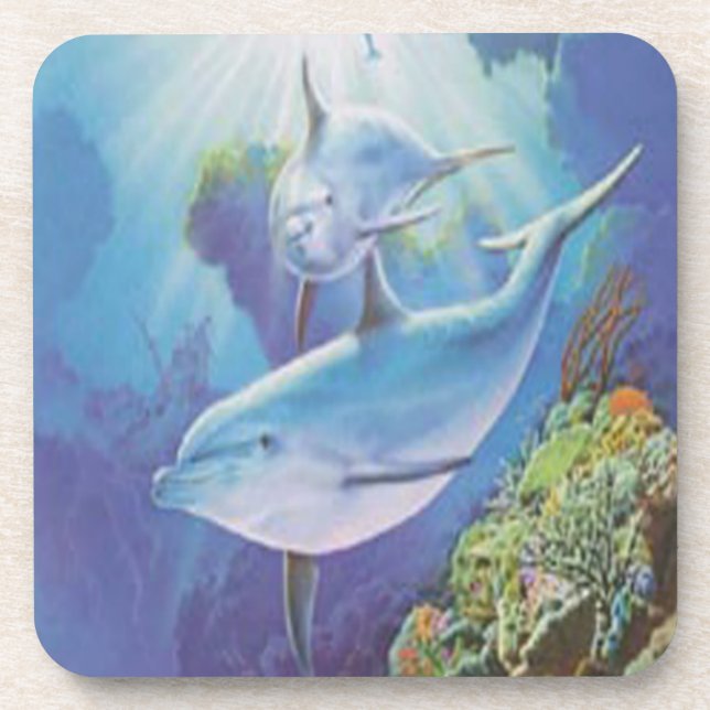 Dessous de verre à dauphins d'eau (Devant)
