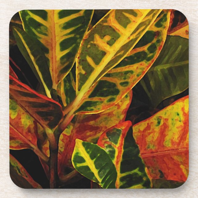 Dessous-de-verre Abrégé sur feuille de Croton (Devant)