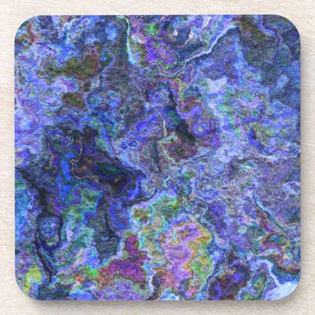 Dessous-de-verre Abstrait dans Blue Indigo (Devant)