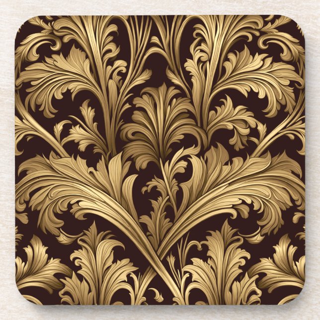 Dessous-de-verre Acanthus Feuille (Ancien Ton Or) (Devant)