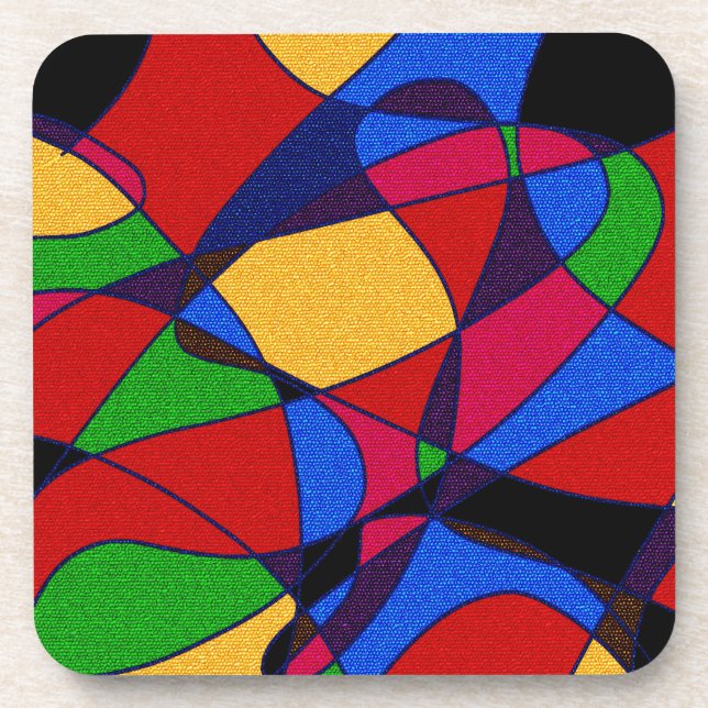 Dessous-de-verre Accessoires cadeaux Rainbow Abstrait Art tendance (Devant)