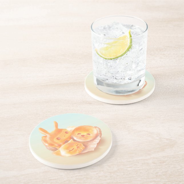 Dessous de verre adorable de pain en forme d'anima (Côté)