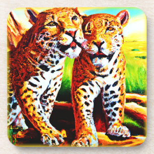 Dessous-de-verre Adorable Jaguar Cubs dans la Jungle. Commandez dès
