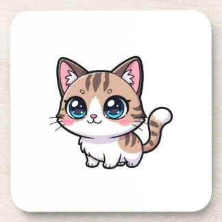 Dessous-de-verre Adorable Tabby Cartoon Cat