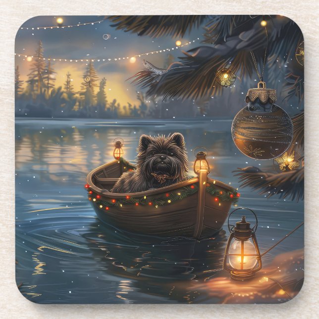 Dessous-de-verre Affenpinscher Festive Christmas Voyage (Devant)