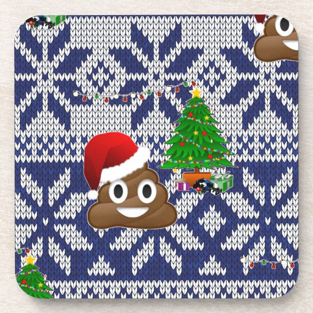 Dessous-de-verre affreux pull-over de Noël émoji (Devant)