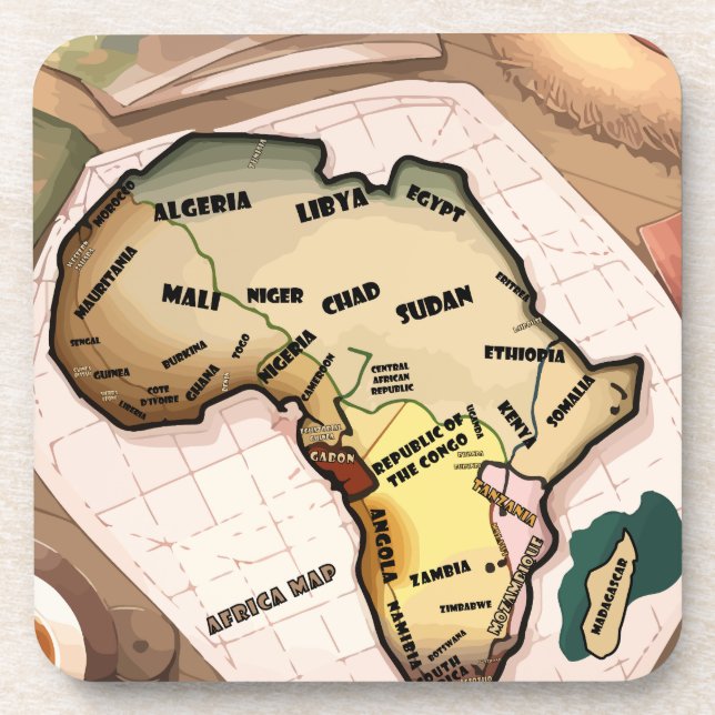 Dessous-de-verre Africa map (Devant)
