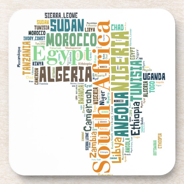 Dessous-de-verre Afrique Word Art (Devant)
