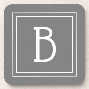 Dessous-de-verre Agritourisme moderne Gris et blanc monogramme init