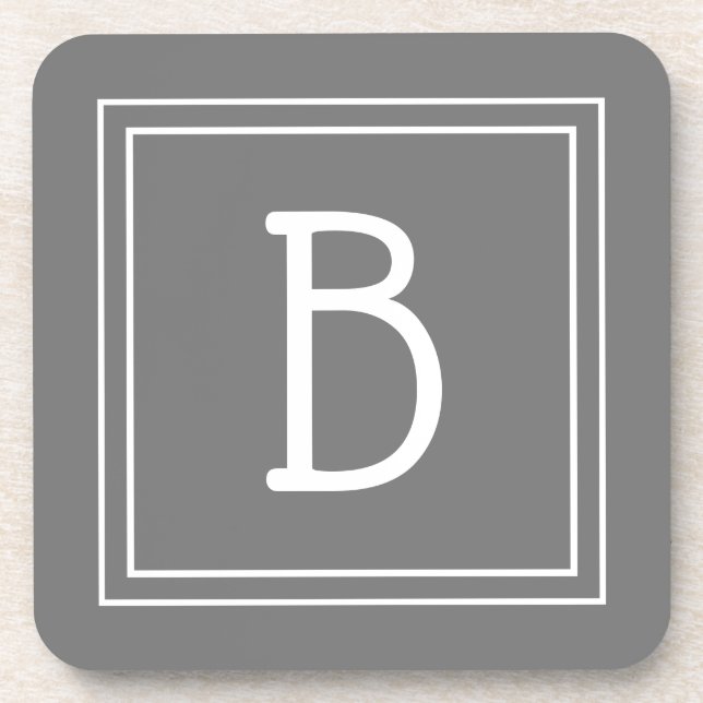 Dessous-de-verre Agritourisme moderne Gris et blanc monogramme init (Devant)