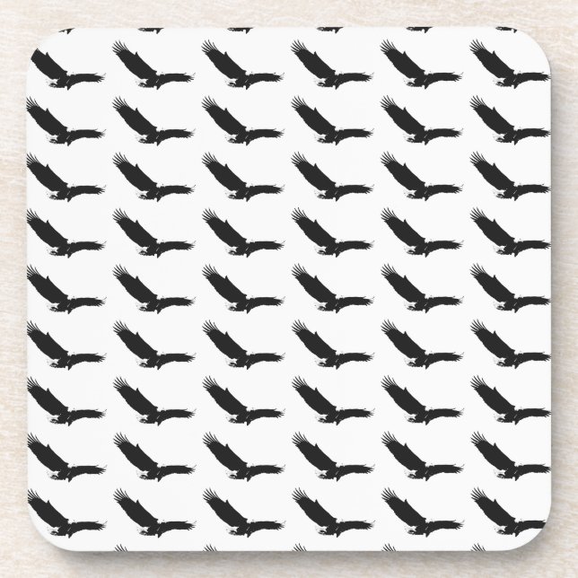 Dessous-de-verre Aigle d'atterrissage noir et blanc (Devant)