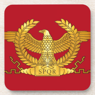 Dessous-de-verre Aigle d'or romain sur rouge
