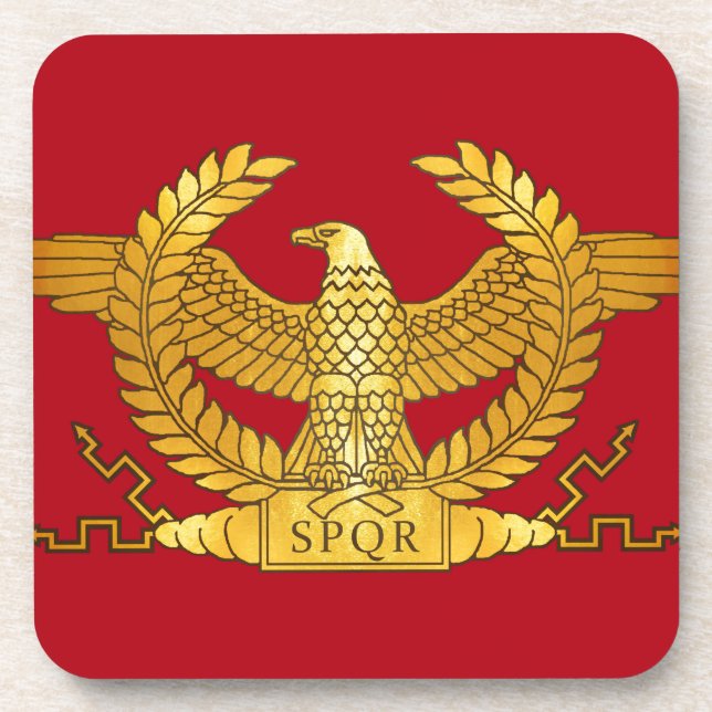Dessous-de-verre Aigle d'or romain sur rouge (Devant)