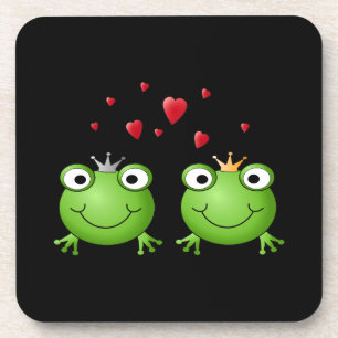 Dessous-de-verre Ajouter de grenouille aux coeurs