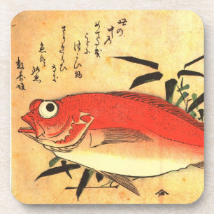 Dessous-de-verre Akodai - L'estampe japonaise colorée de poisson pa