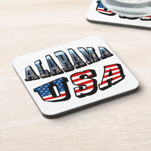 Dessous-de-verre Alabama Photo et USA Flag Font