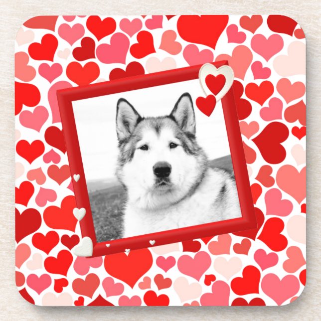 Dessous-de-verre Alaskan Malamute Chien Valentines Coeur (Devant)
