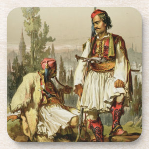 Dessous-de-verre Albanais, mercenaires dans l'armée de tabouret,