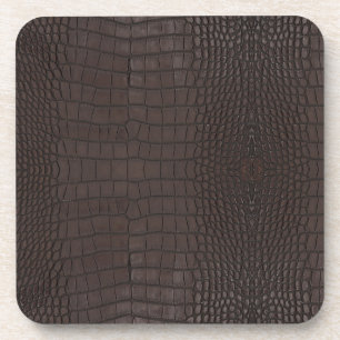 Dessous-de-verre Alligator Brown Faux Cuir Imprimer