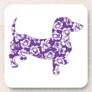 Dessous-de-verre Aloha Purple Doxie Dachshund