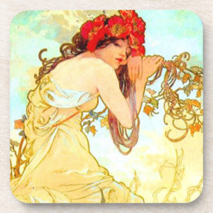 Dessous-de-verre Alphonse Mucha Art Nouveau Été