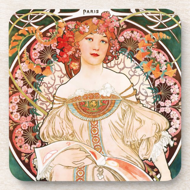 Dessous-de-verre Alphonse Mucha F. Champenois Coasters (Devant)