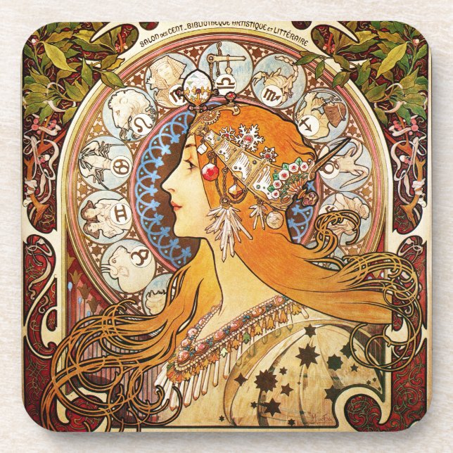 Dessous-de-verre Alphonse Mucha Zodiac (Devant)