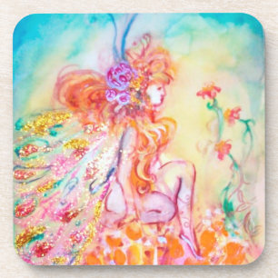 Dessous-de-verre ALTHEA /Fée Whimsical sur la Fleur Rose
