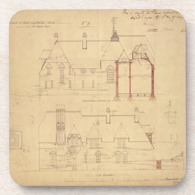 Dessous-de-verre Altitudes pour la Chambre rouge, bruyère de Bexley (Devant)