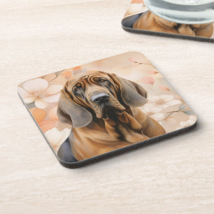 Dessous-de-verre Amateur de chien de sanglier et fleurs de pêcher