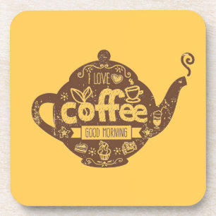 Dessous-de-verre Amateurs de café vintage rétro café art J'aime caf
