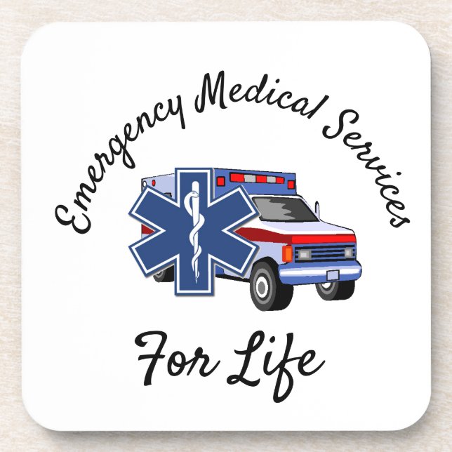 Dessous-de-verre Ambulance EMS pour la vie (Devant)