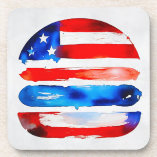 Dessous-de-verre America Burger (Peinture Blanche No. 3)