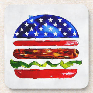 Dessous-de-verre America Burger (Peinture Blanche No. 5)